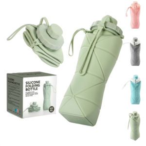 600ml Silicone Water Bottle – Portable, Leak-Proof & Lightweight Sports and Travel Bottle